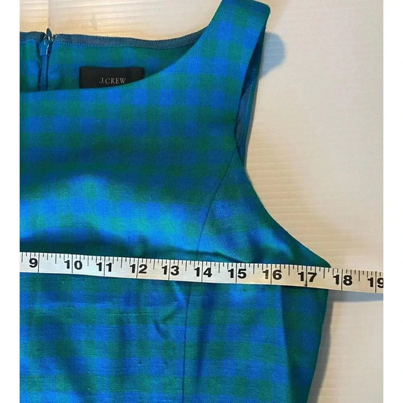 J.Crew Sheath Dress in Colorful Deep Blues Gingham Size 10 Preppy ($198) Classic - Picture 13 of 16